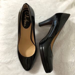 Cole Haan Nike Air Pump Women's 8B Black Patent Leather Platform pump